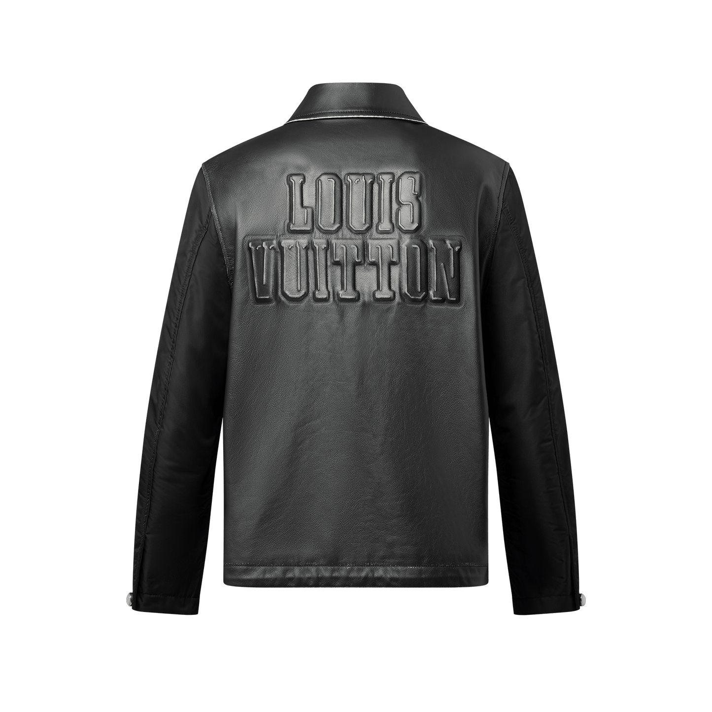 Vintage Effect Leather And Nylon Coach Jacket