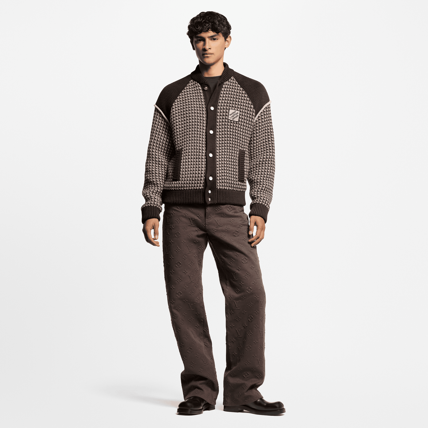 Knitted Cotton Jacquard Bomber