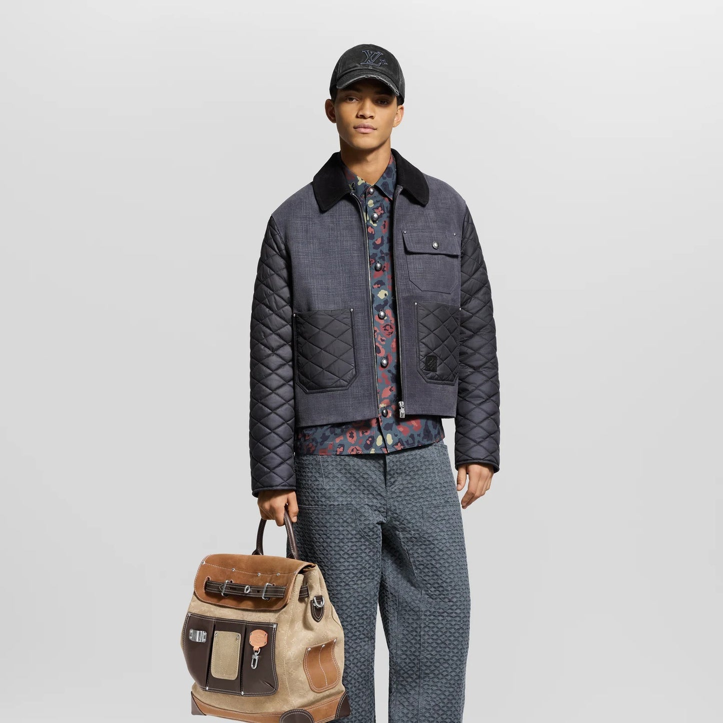 Mix Leather Workwear Blouson