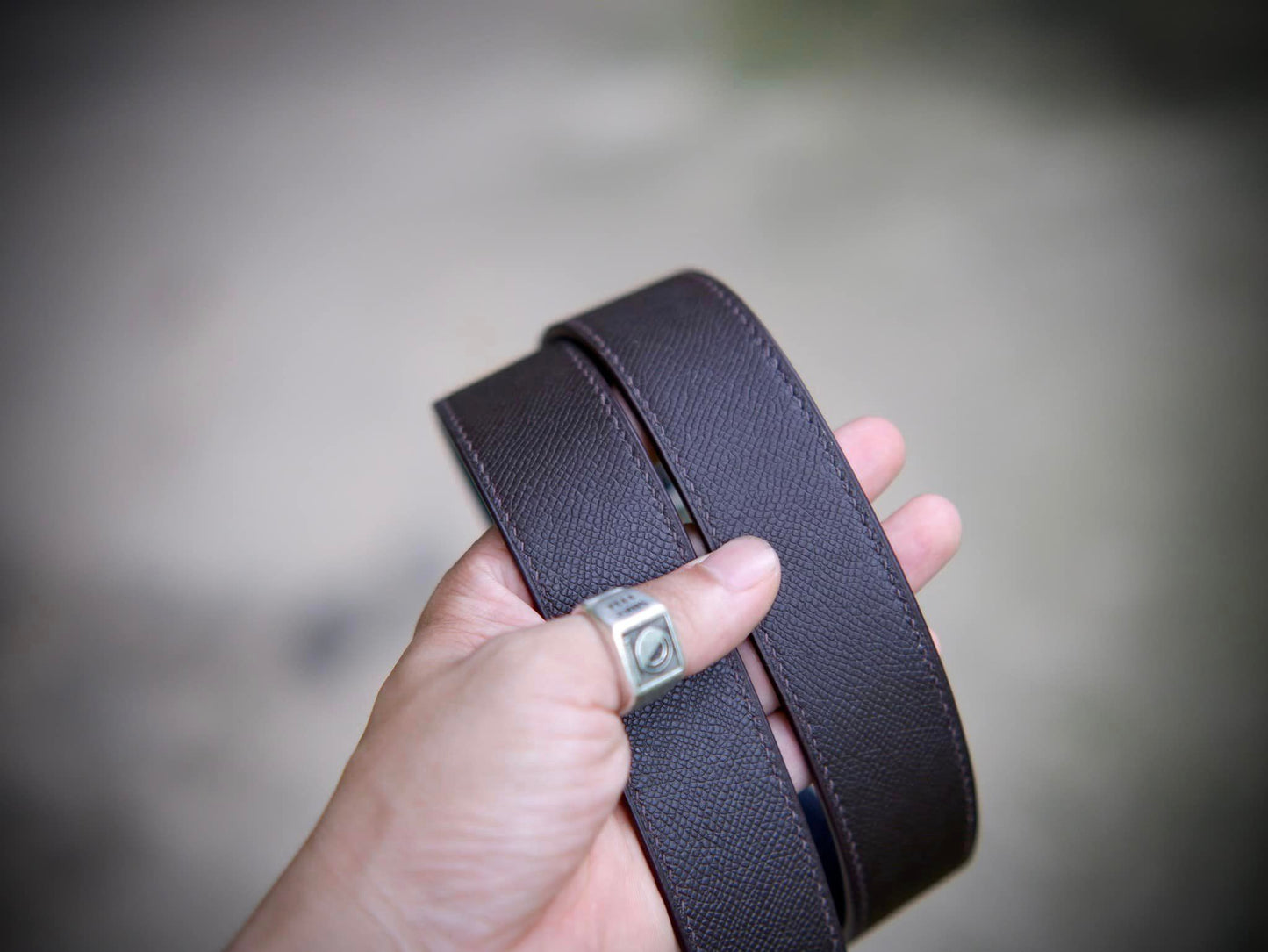 Epsom Leather Belt Handmade With basic buckle steel