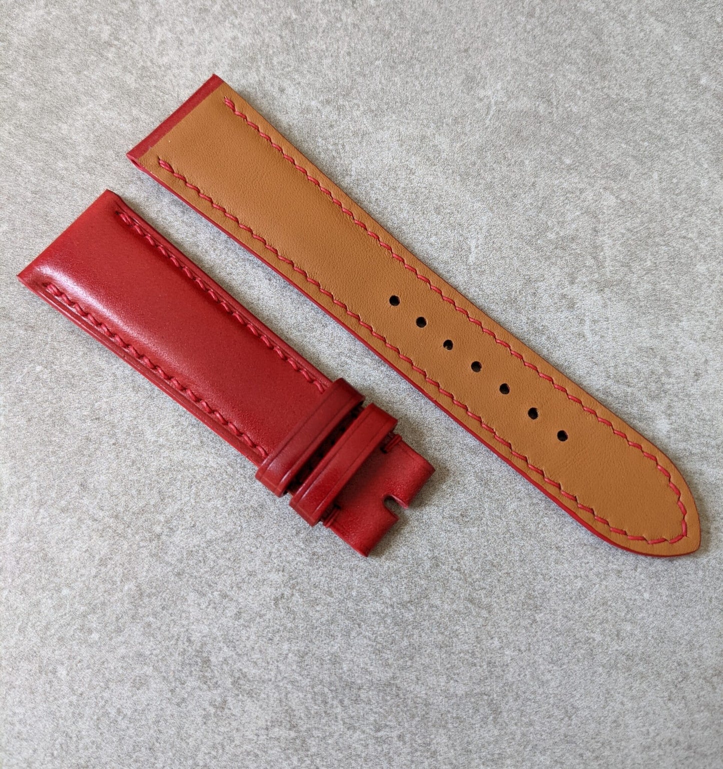 Shell Cordovan Watch Strap - Red