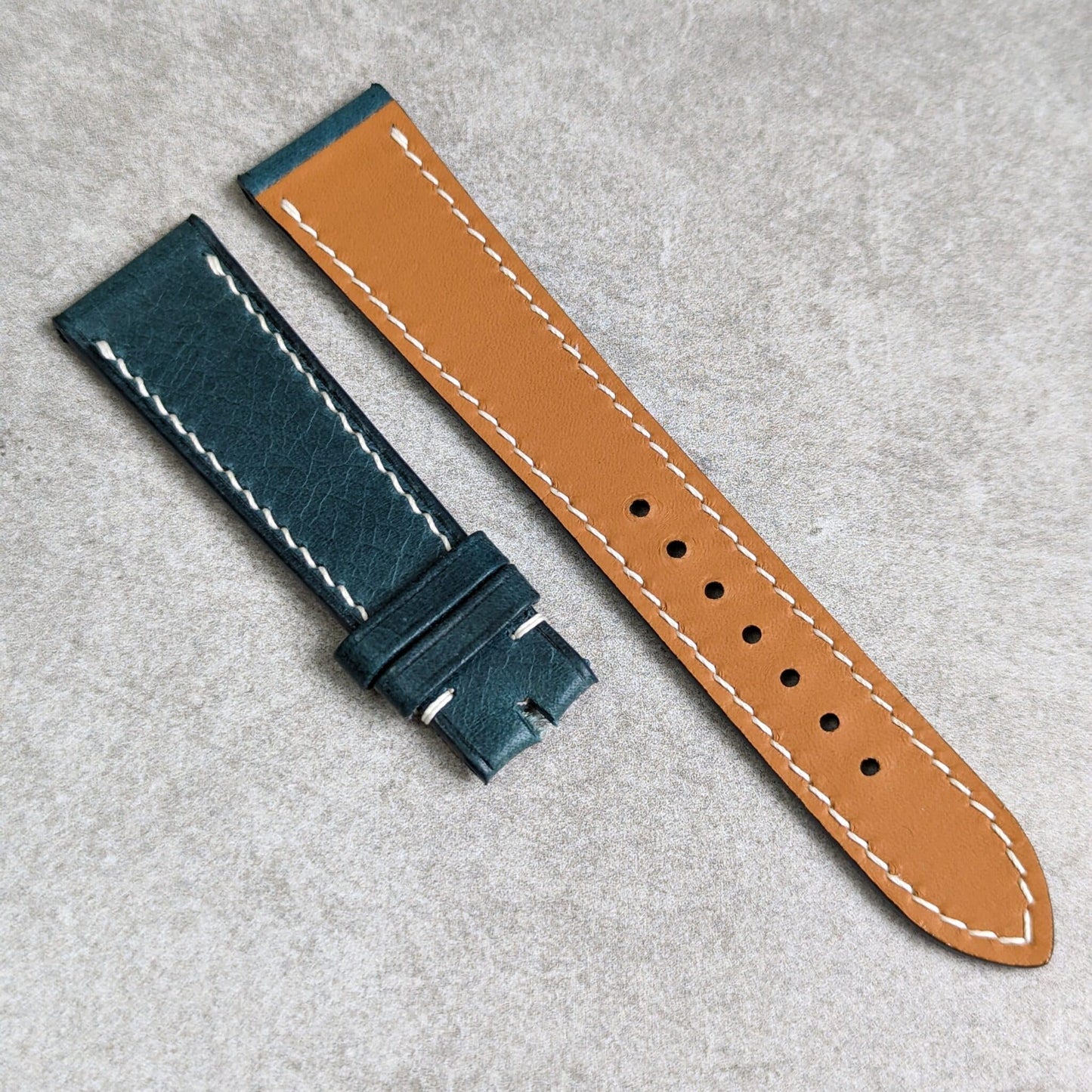 Badalassi Wax Strap - Ocean Blue W/Cream stitch