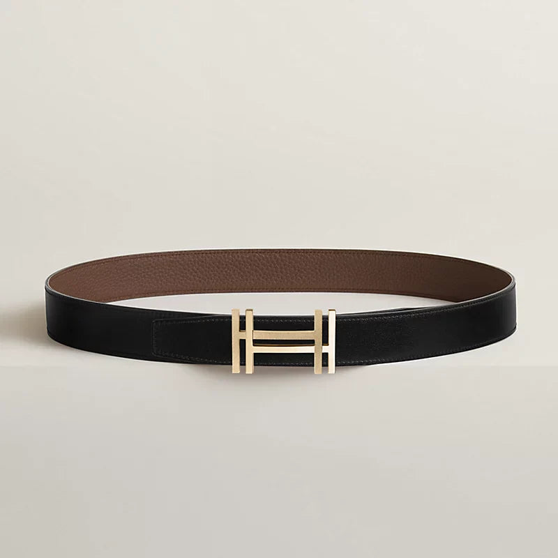 H au Carre belt buckle & Leather strap 32 mm