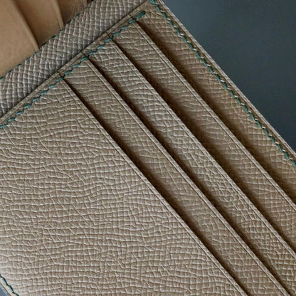 Green x Taupe bifold wallet