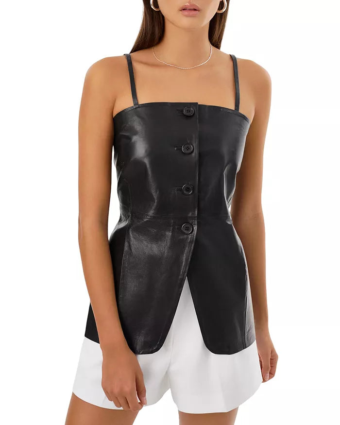 Leather Bustier Top