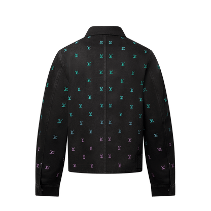 LV Blason Gradient Embroidered Denim Coach Jacket