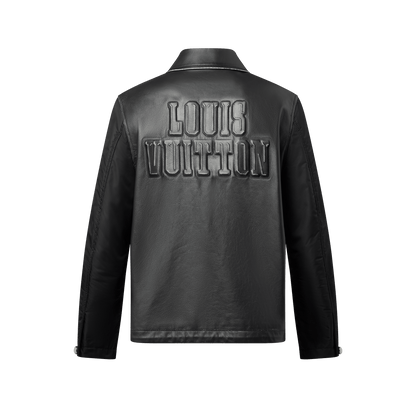 Vintage Effect Leather And Nylon Coach Jacket