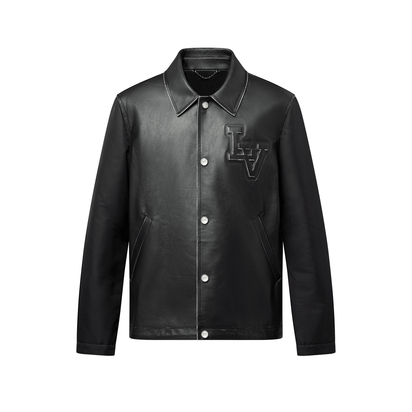 Vintage Effect Leather And Nylon Coach Jacket