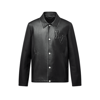 Vintage Effect Leather And Nylon Coach Jacket