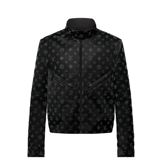 Embellished Silk Flight Suit Jacket