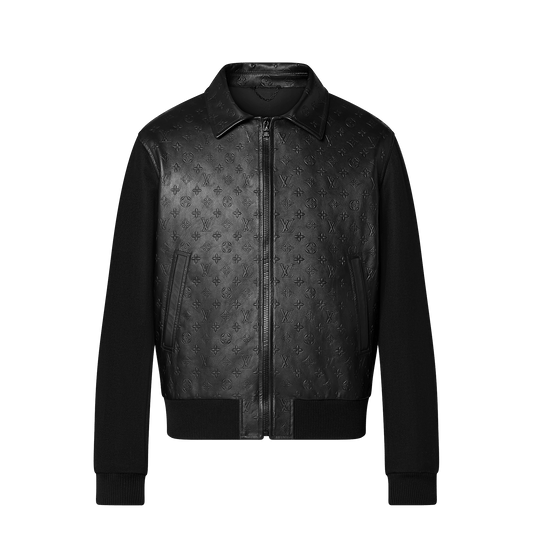 LVSE Embossed Monogram Mix Leather Blouson