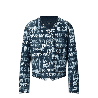 Denim Collarless Jacket