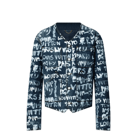 Denim Collarless Jacket