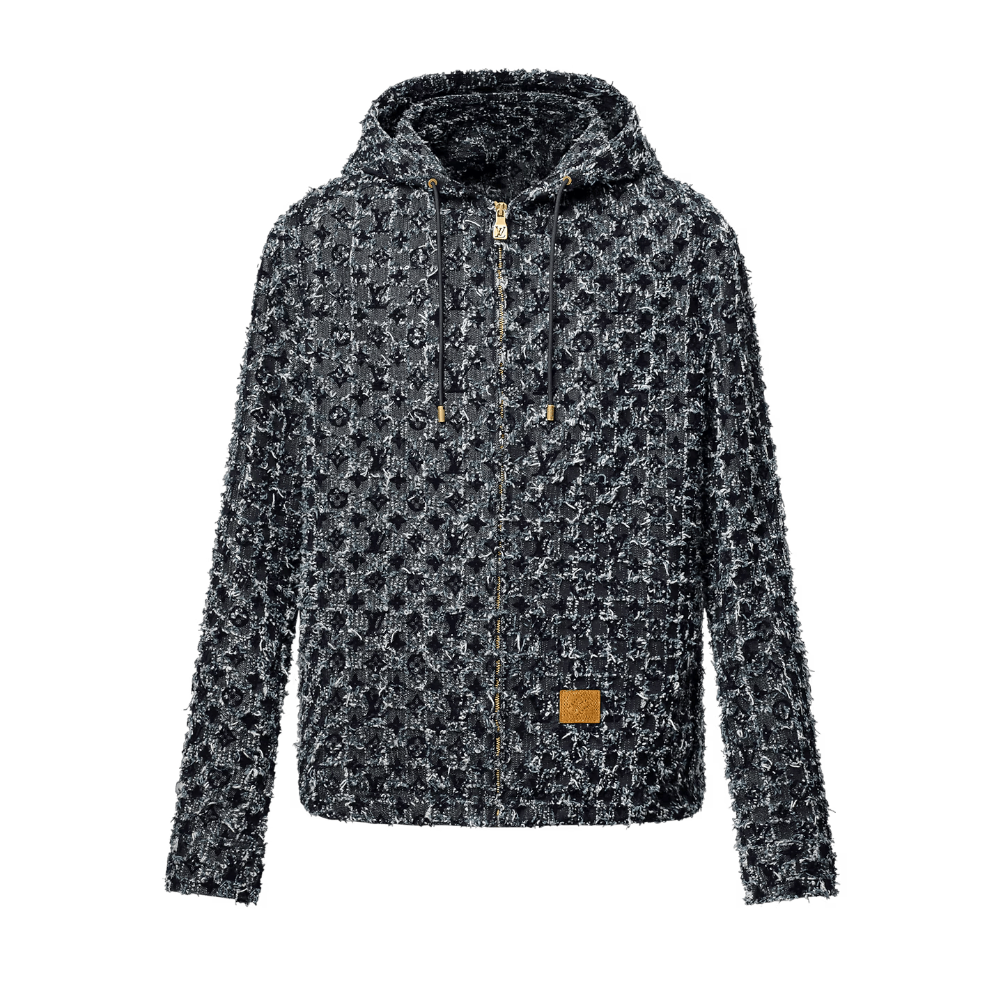 Flocked Monogram Denim Hoodie