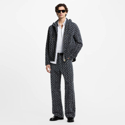 Flocked Monogram Denim Hoodie