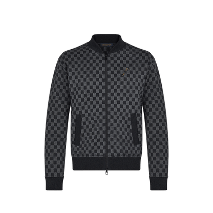 Damier Jacquard Zip-Through Bomber