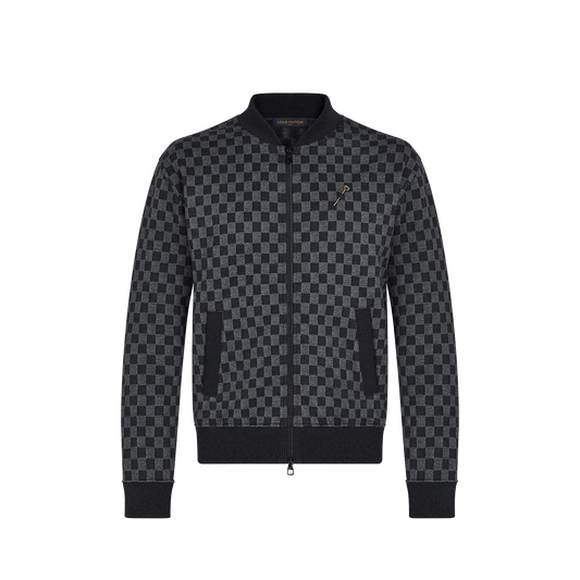Damier Jacquard Zip-Through Bomber