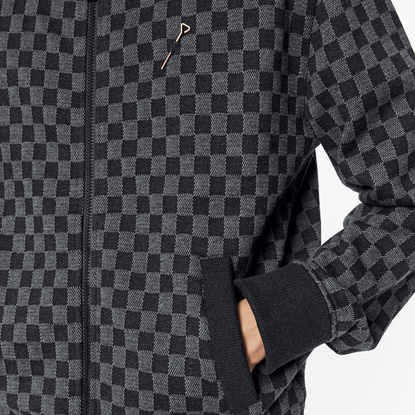Damier Jacquard Zip-Through Bomber
