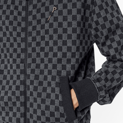 Damier Jacquard Zip-Through Bomber