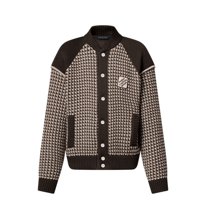 Knitted Cotton Jacquard Bomber