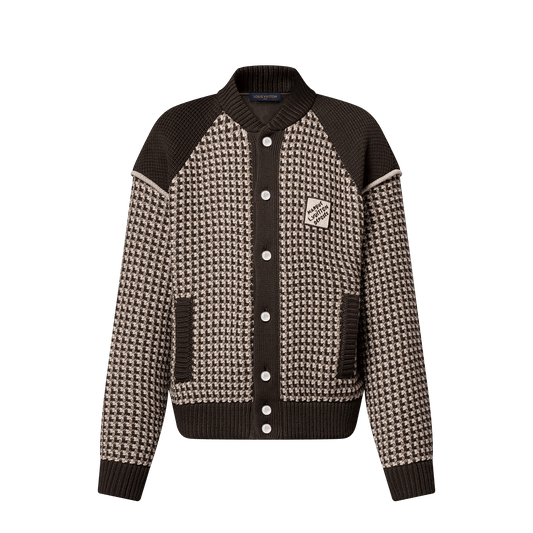 Knitted Cotton Jacquard Bomber