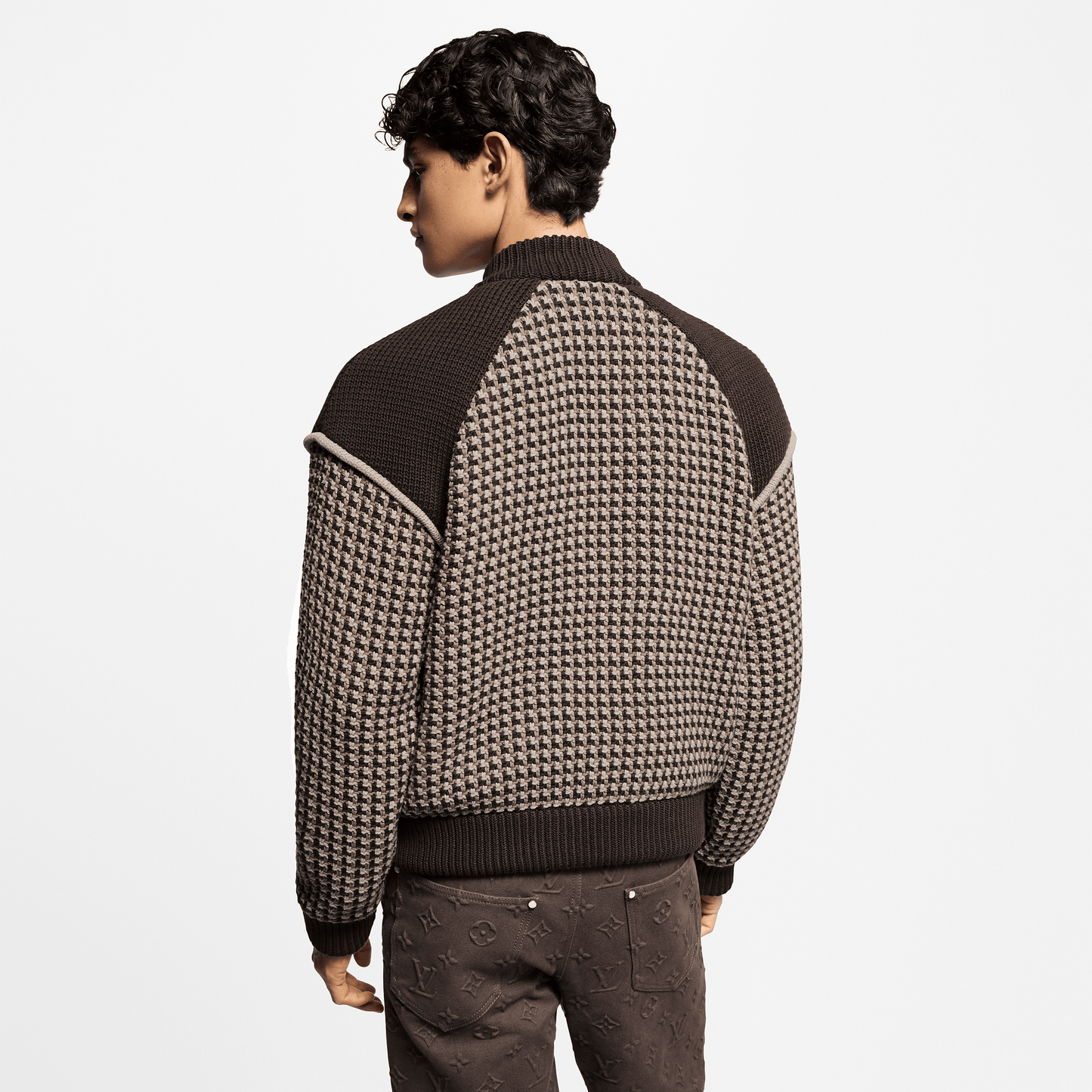 Knitted Cotton Jacquard Bomber