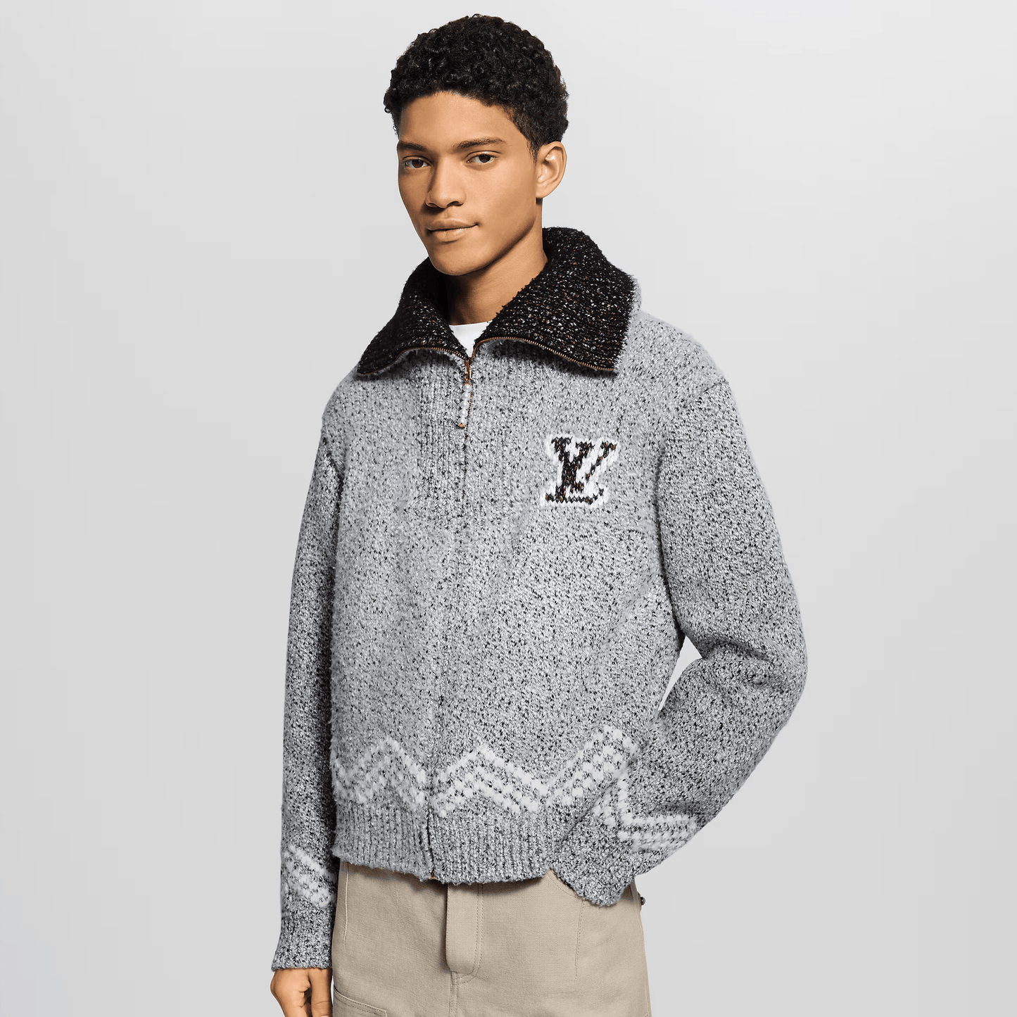 Zippered Knitted Blouson
