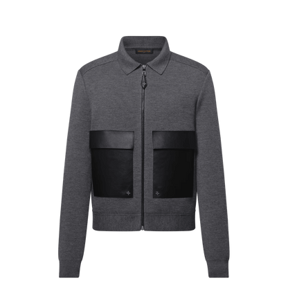 Leather Mix Knitted Workwear Blouson
