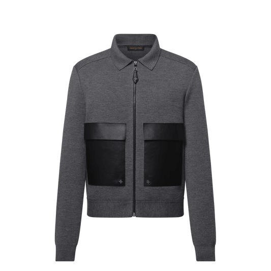 Leather Mix Knitted Workwear Blouson