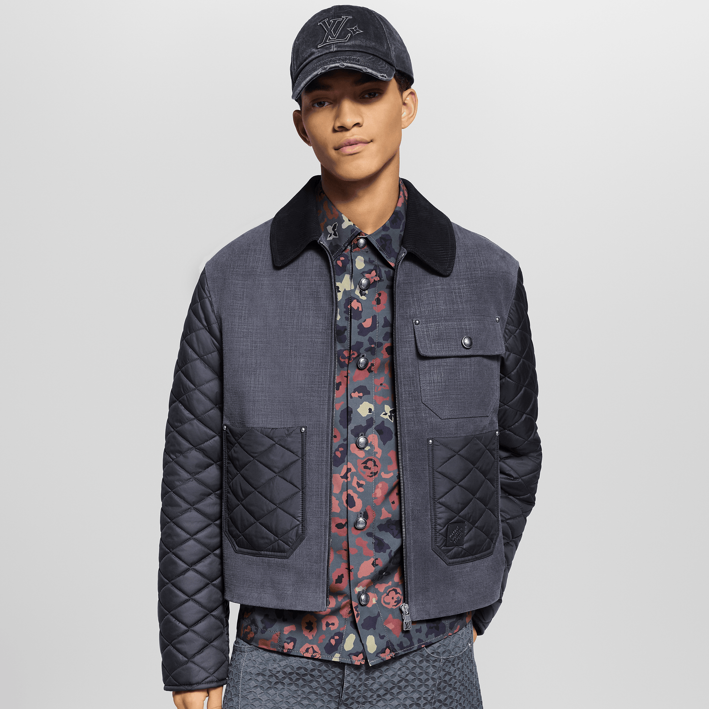 Mix Leather Workwear Blouson