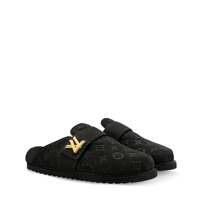 LV Cosy Comfort Clog Suede Calf Leather Black