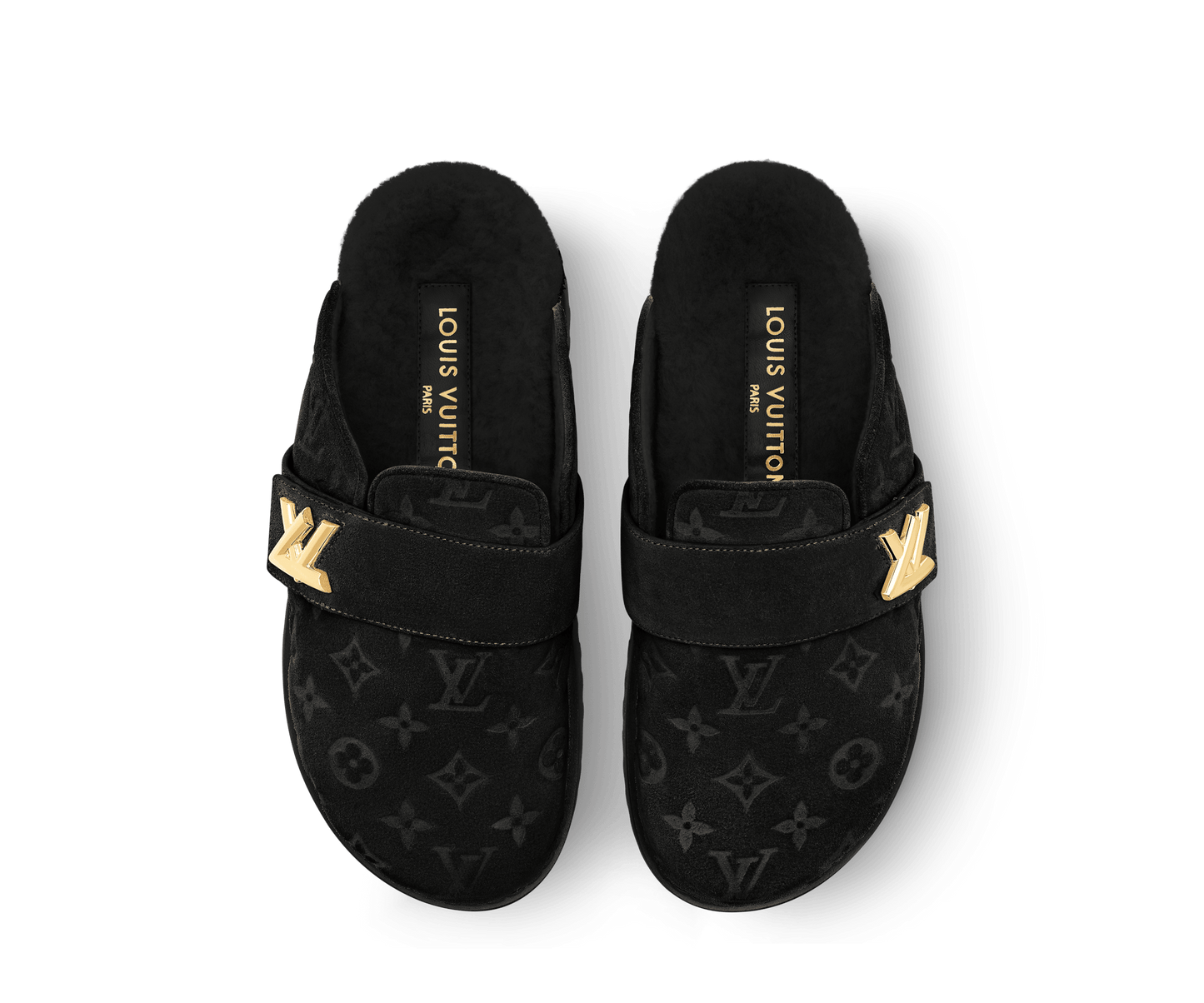 LV Cosy Comfort Clog Suede Calf Leather Black