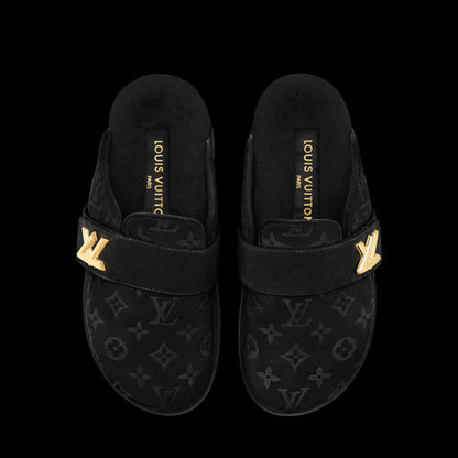 LV Cosy Comfort Clog Suede Calf Leather Black