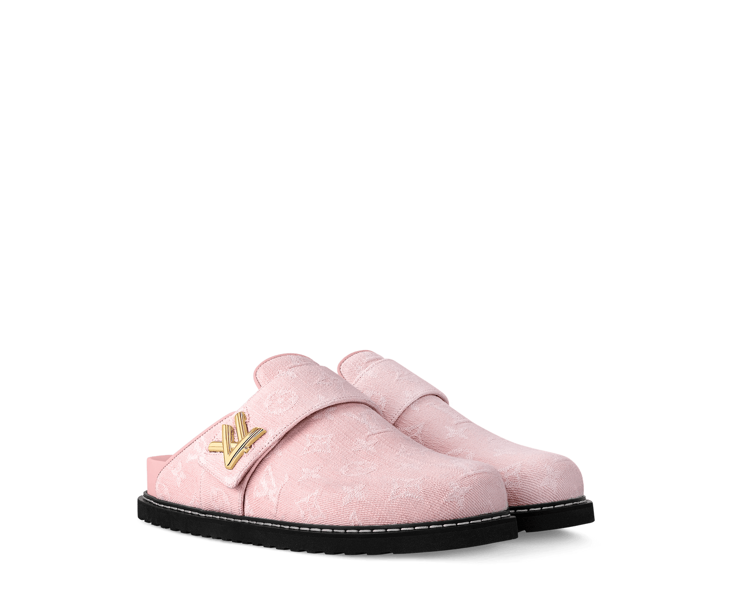 LV Cosy Comfort Mule Monogram Denim Pink