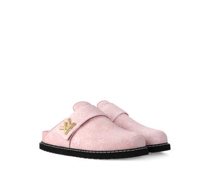 LV Cosy Comfort Mule Monogram Denim Pink