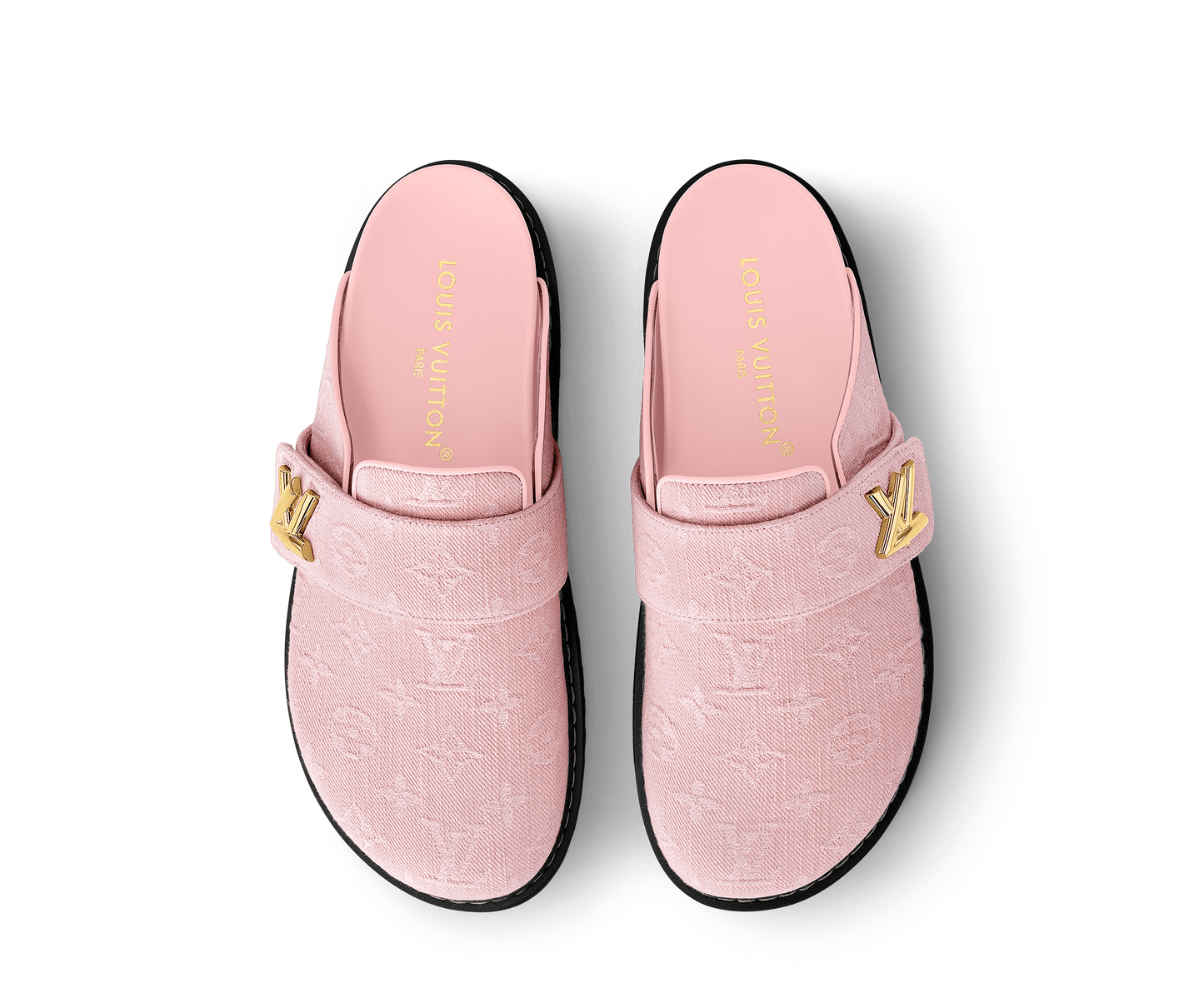 LV Cosy Comfort Mule Monogram Denim Pink