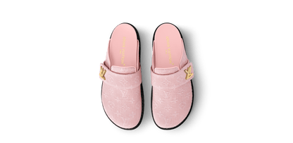 LV Cosy Comfort Mule Monogram Denim Pink