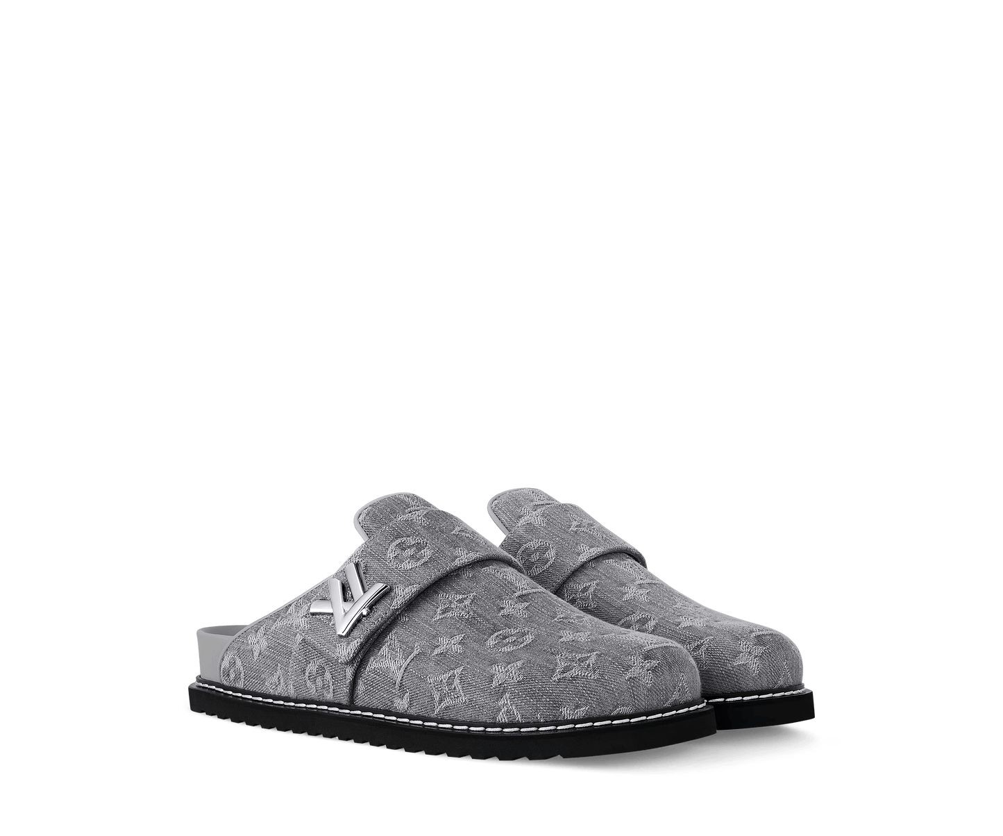 LV Cosy Comfort Mule Monogram Denim Gray