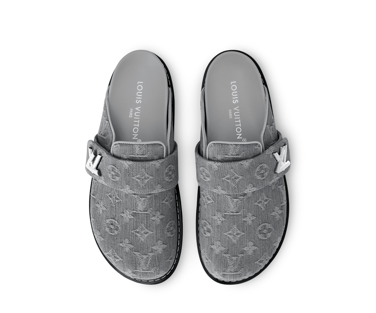 LV Cosy Comfort Mule Monogram Denim Gray