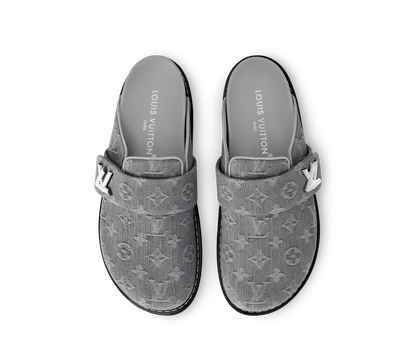 LV Cosy Comfort Mule Monogram Denim Gray