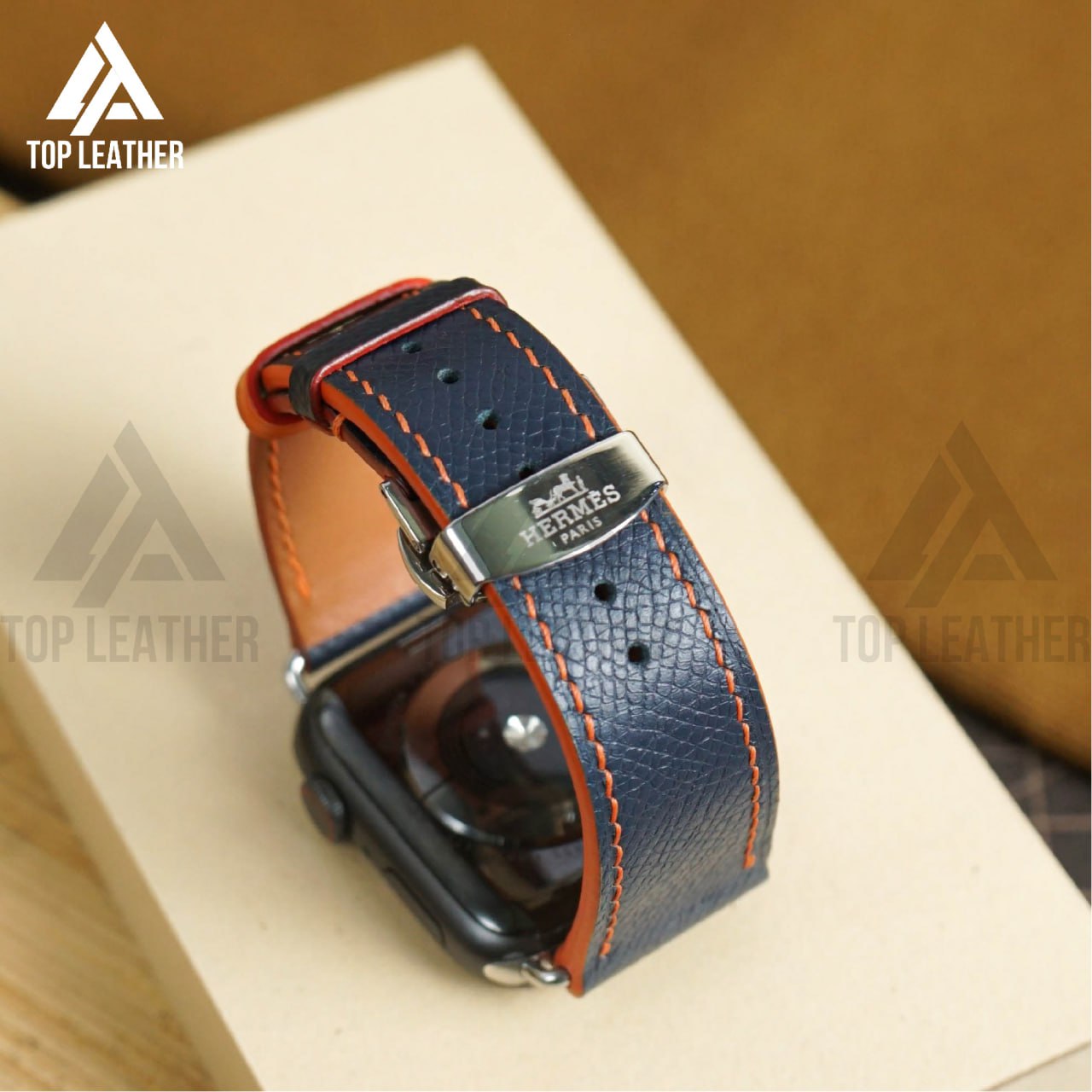 Strap Watch Epsom Leather for Apple Watch Navy Blue EP 01.33