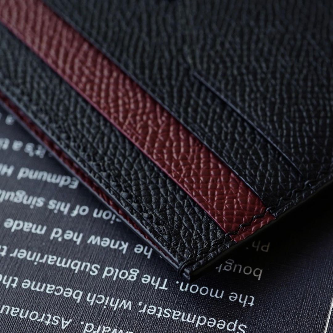 Black x Bordeaux Flat card holder