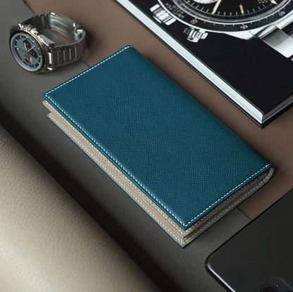 Marine Blue x Light Beige long wallet