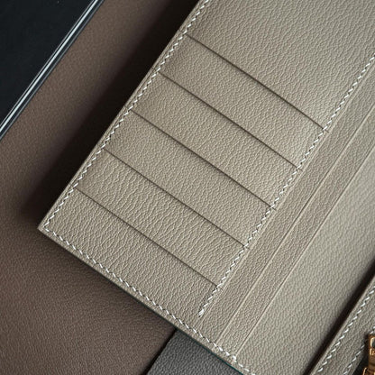 Marine Blue x Light Beige long wallet