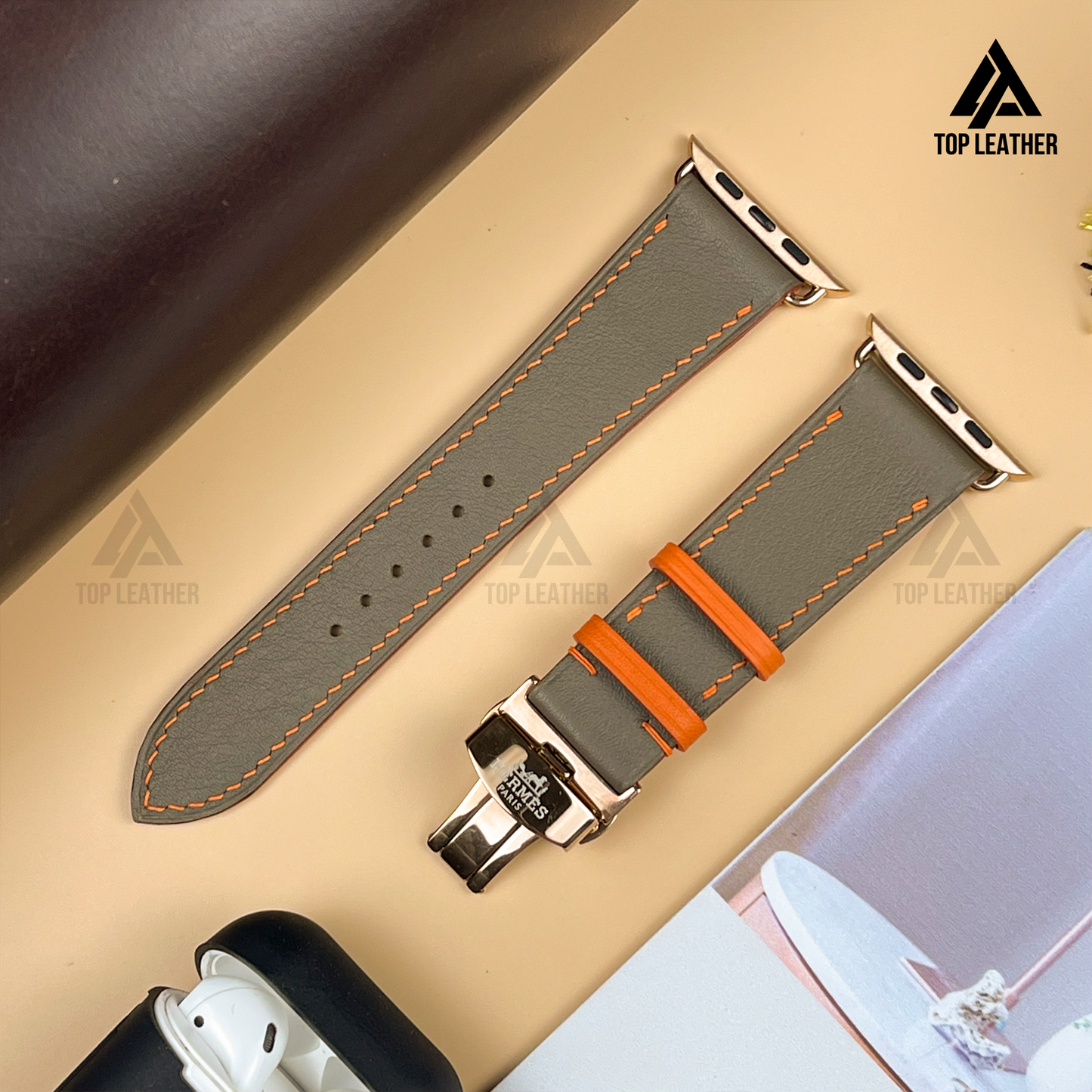 Watch Strap Swift Leather for Apple Watch, Mechanical Watch