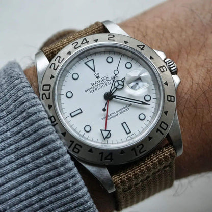 Premium Ribbed Two Piece Ballistic Nylon Strap - Mocha