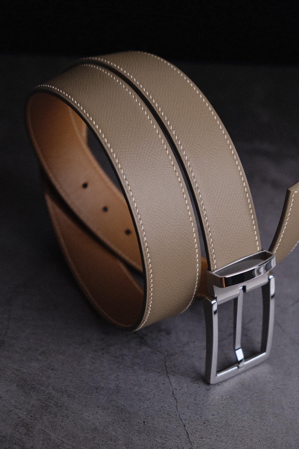 Epsom Leather Belt Handmade With basic buckle steel