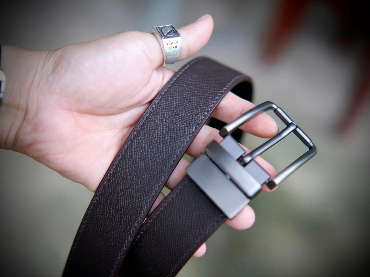 Epsom Leather Belt Handmade With basic buckle steel