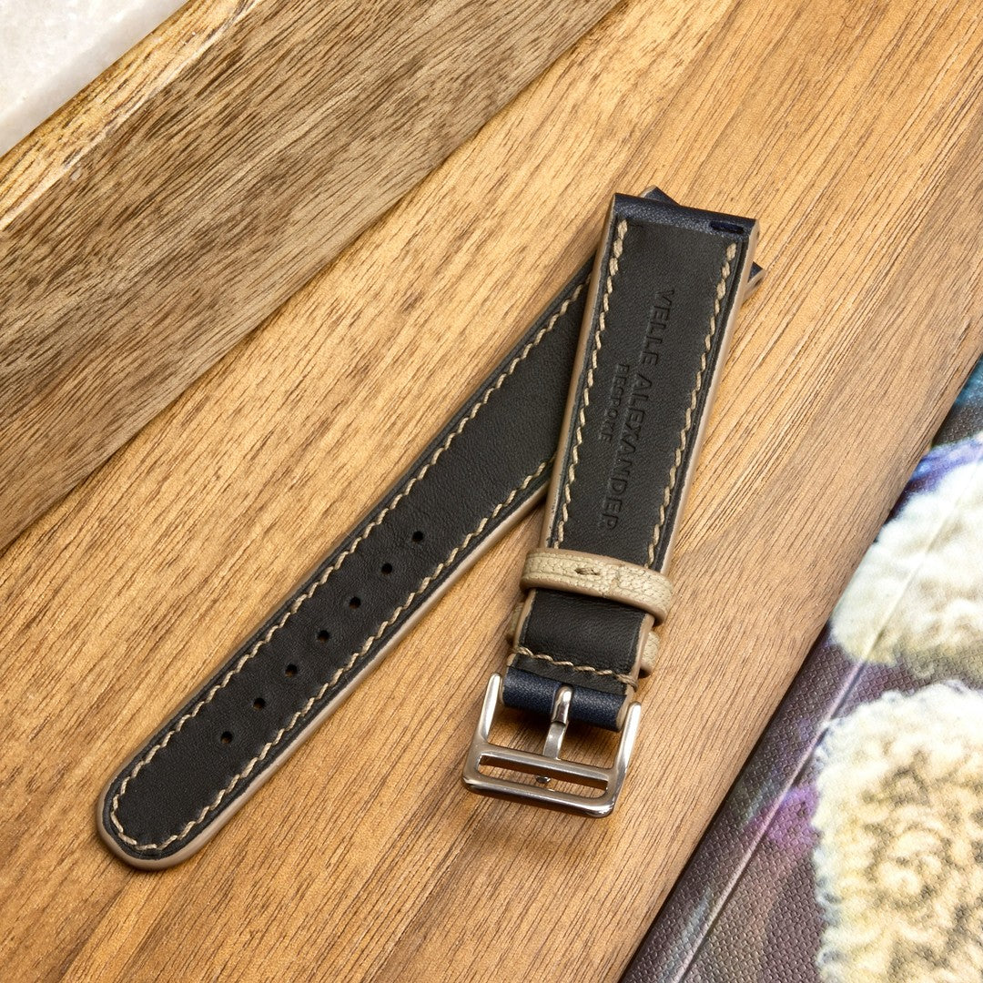 Classic Twin-Tone Elegance Leather Watch Strap
