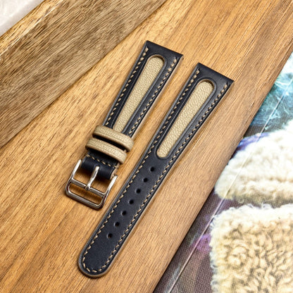 Classic Twin-Tone Elegance Leather Watch Strap